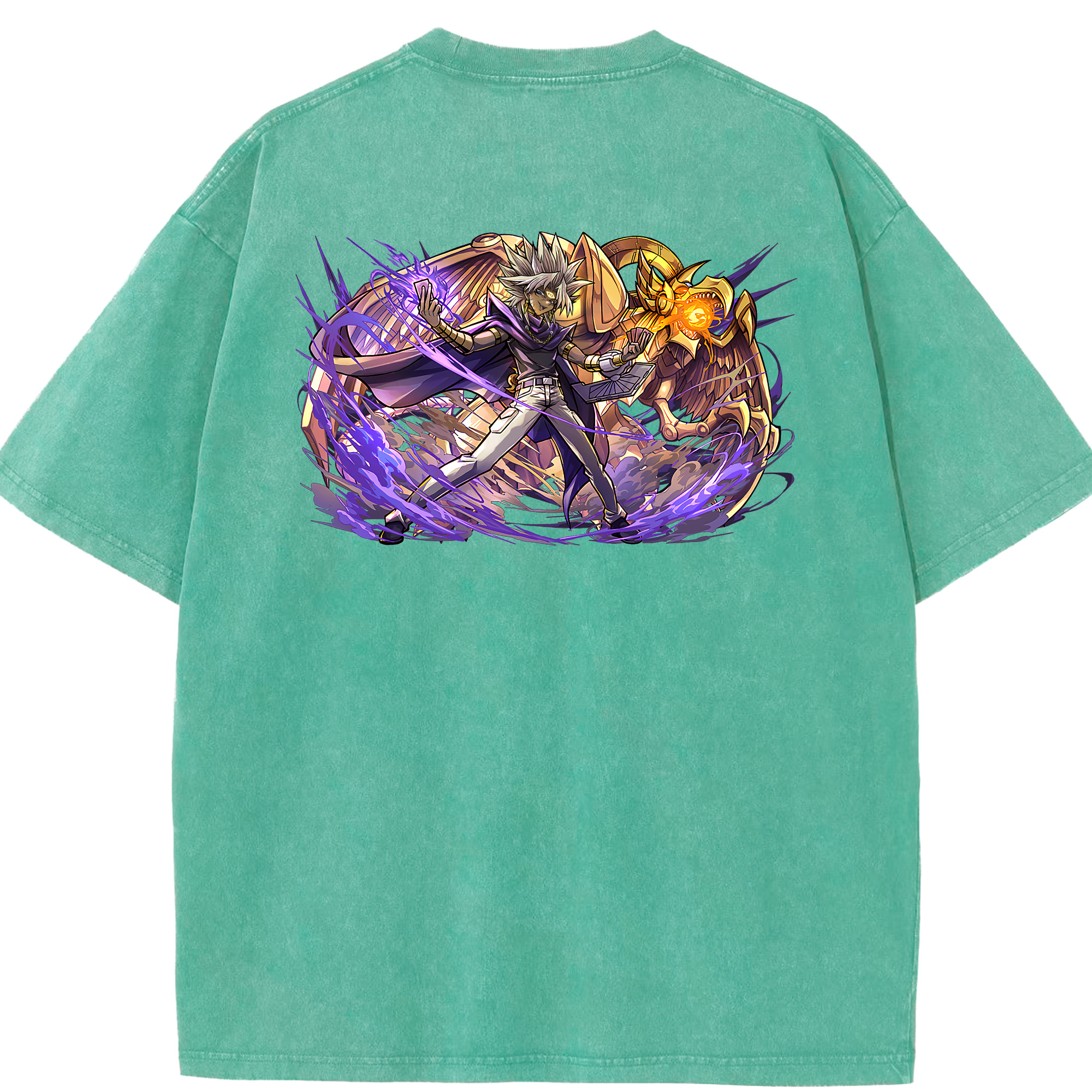 （画像用） 遊☆戯☆王 Yu-Gi-Oh! 綿100% ヴィンテージ風 半袖Tシャツ（背面プリント）
